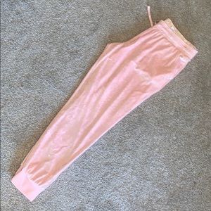 Shimmer baby pink velvet Joggers